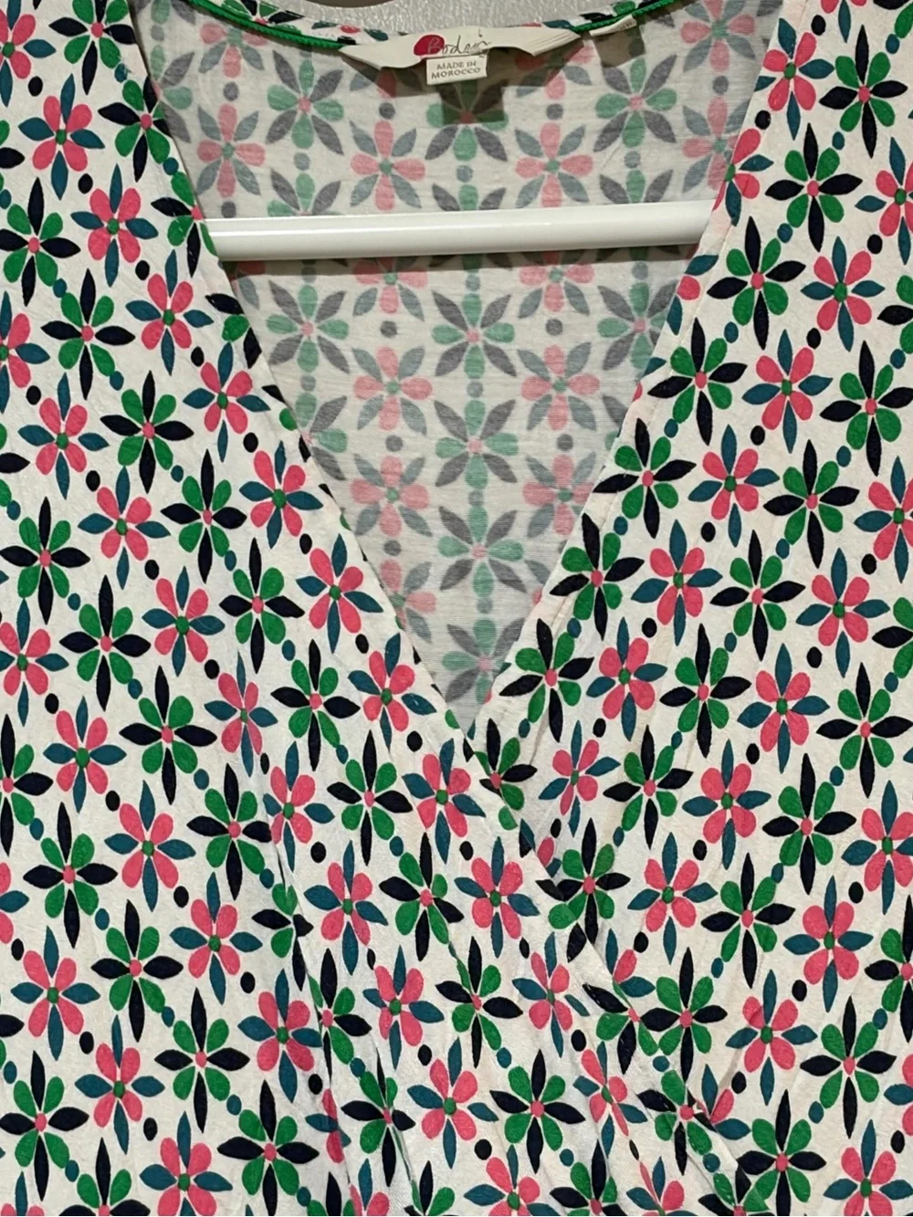 BODEN Lola Mosaic Floral Jersey Wrap Dress Size 8 - Picture 4 of 13